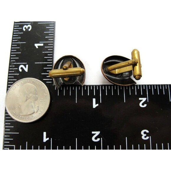Vintage Modernist Cufflinks Copper Tone Unique Design  Shirt Accessories Wedding - Picture 11 of 13